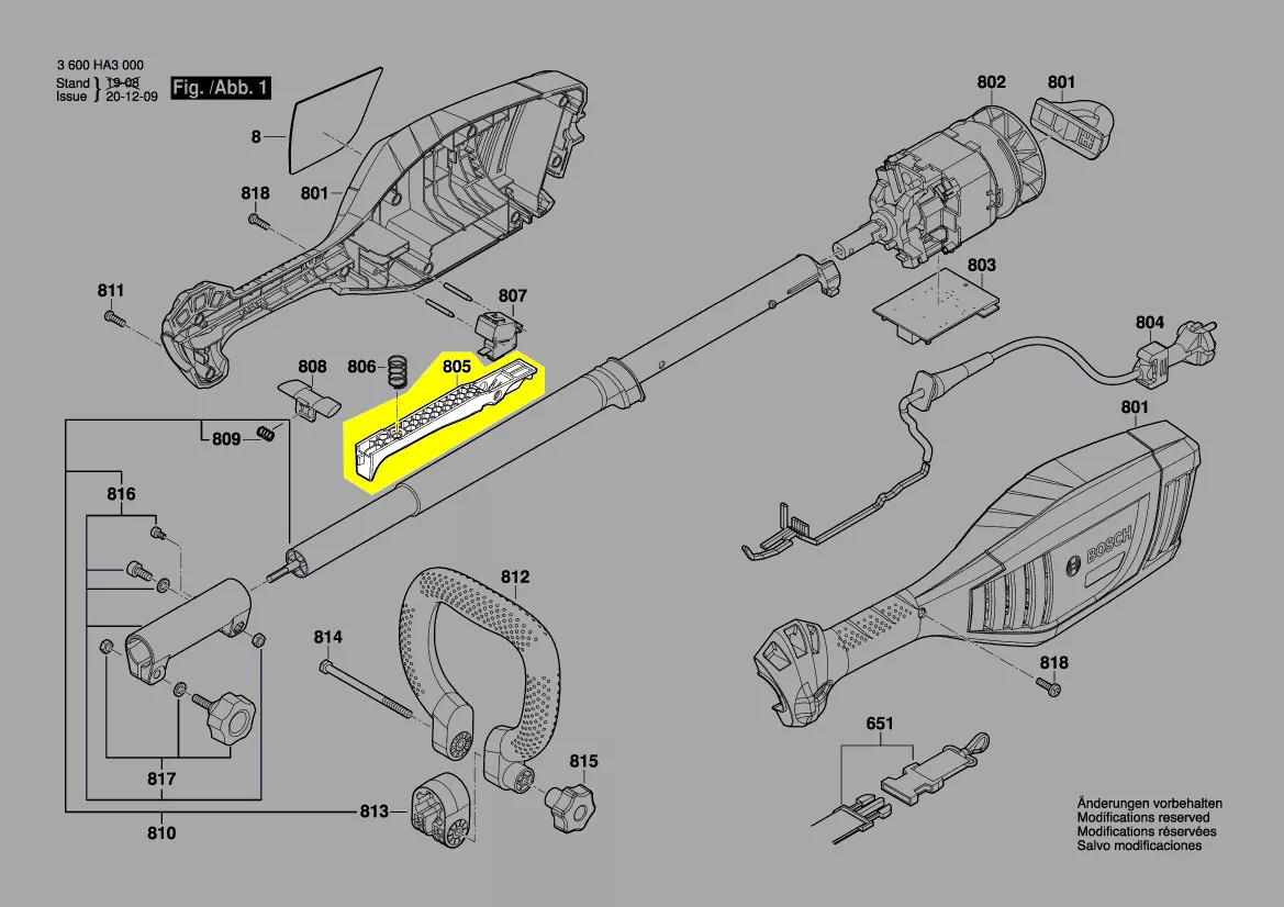 gachette commande interrupteur réf. F 016 F04 264 Bosch